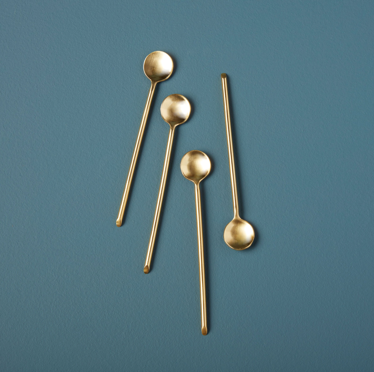 Long Spoons in Gold, Set of 4