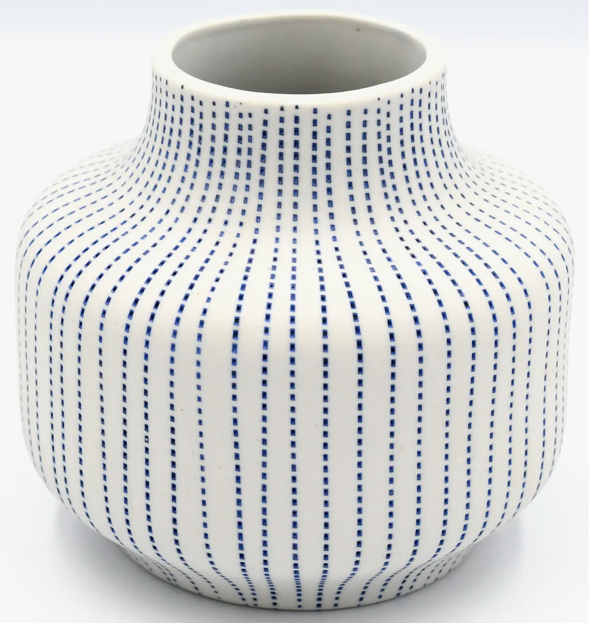 Handmade Gourd Coral Vase, Blue Dots