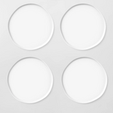 White Porcelain Appetizer Plates, Set of 4