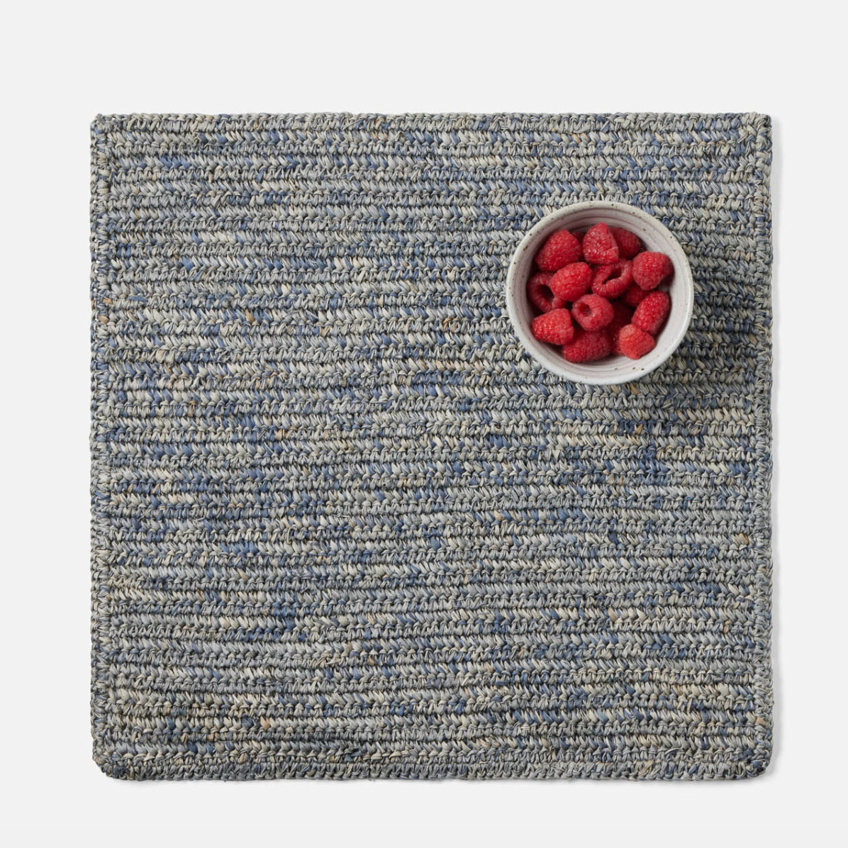 Blue Gray Placemat Crochet, Set of 4