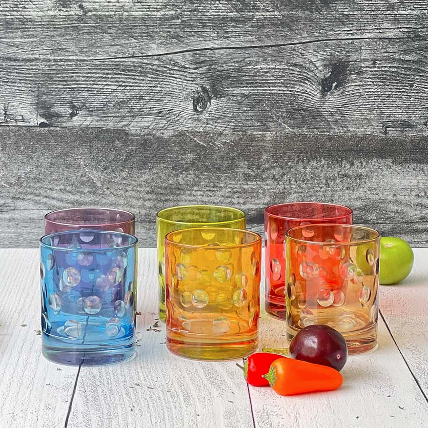 Moroccan Point Cut Bubble Tumblers, Set of 6