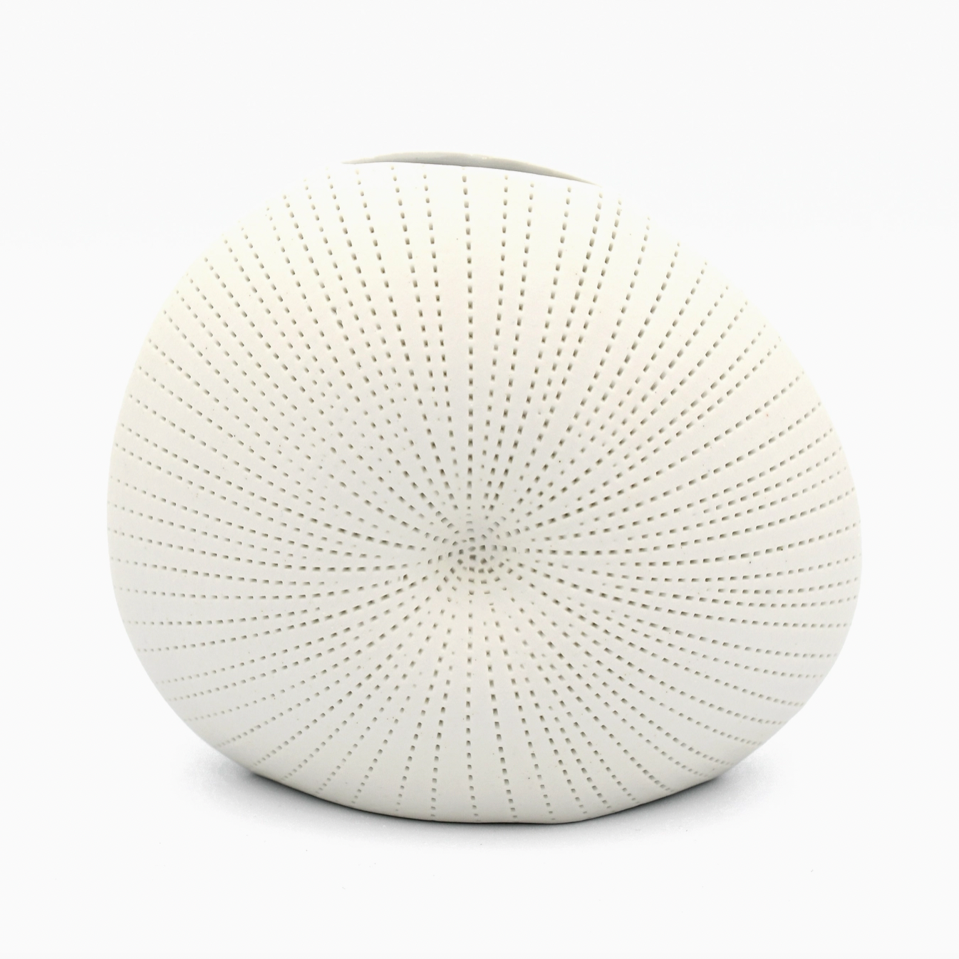 Handmade Seashell Vase, Small, White Dots
