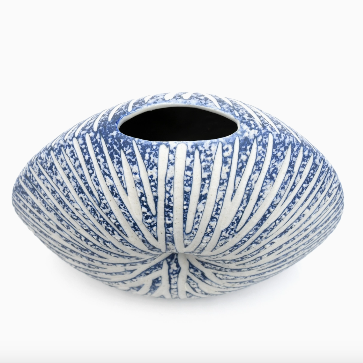 Handmade Seashell Vase, Small, Blue