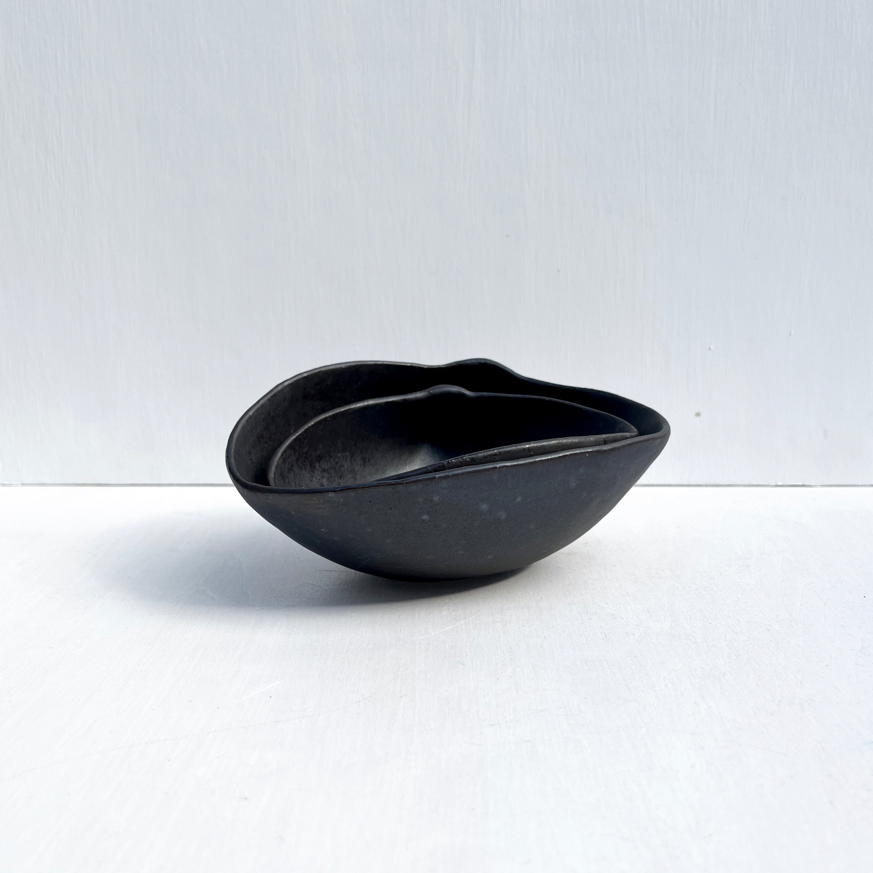 Small Brown Shell Nesting Bowls, Set of 2