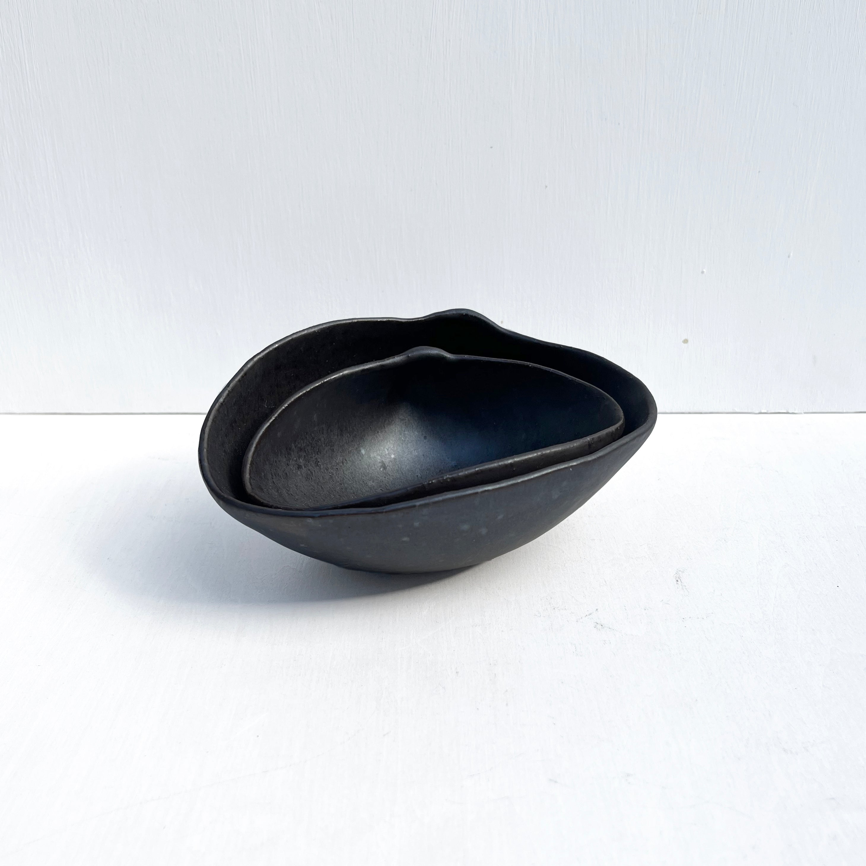 Small Brown Shell Nesting Bowls, Set of 2