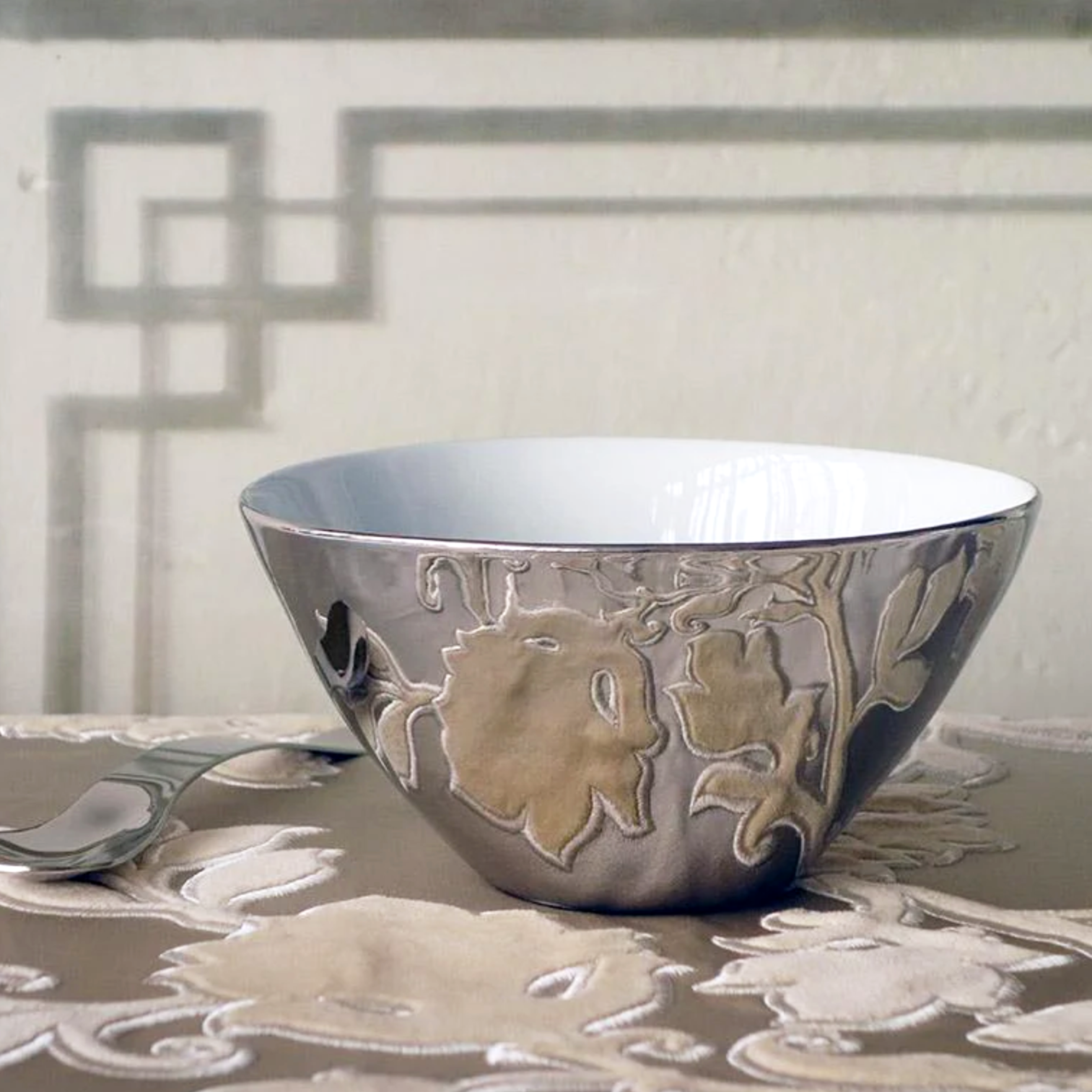 Small Bowl, Platinum & Porcelain