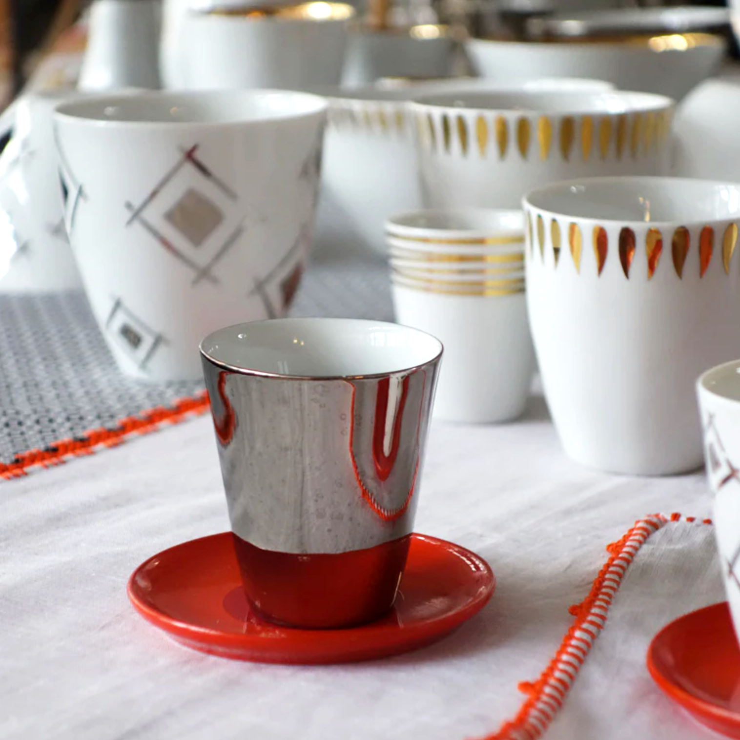 Espresso Cup, Platinum & Porcelain