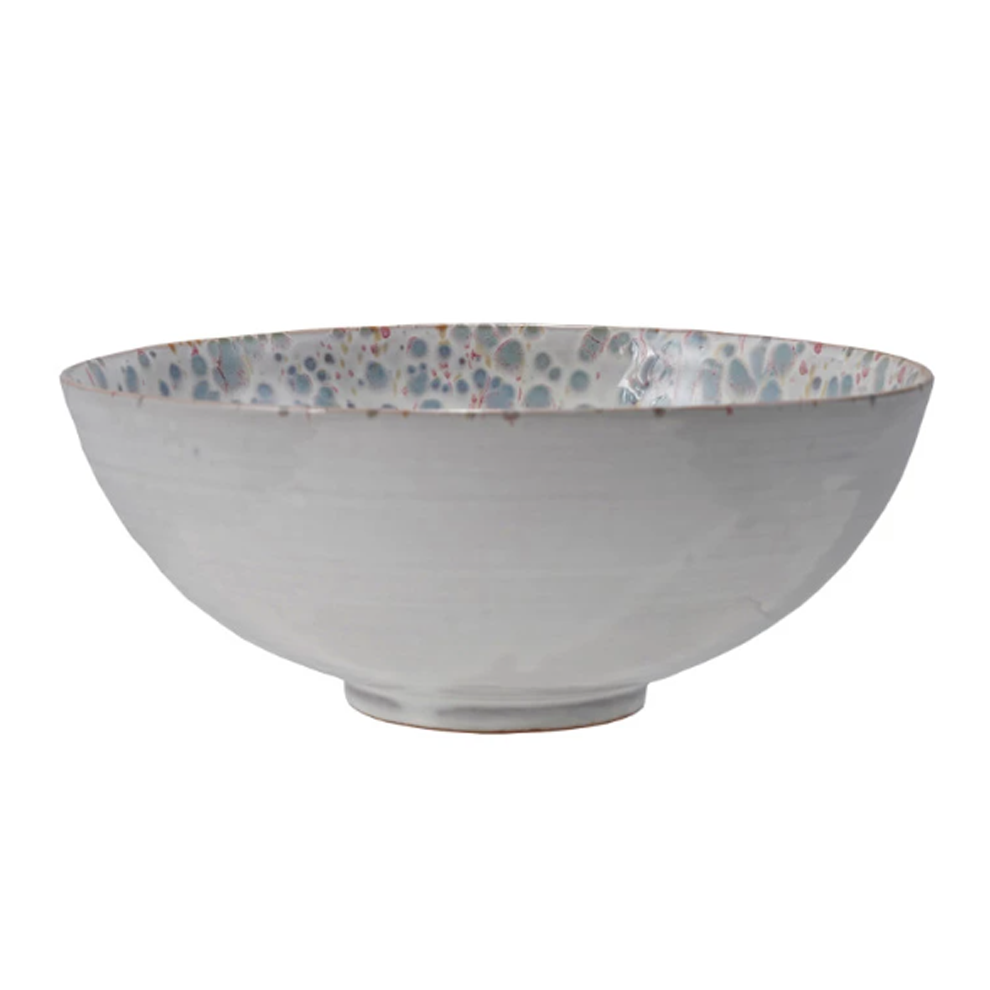 Blue and White Speckled Stoneware Bowl