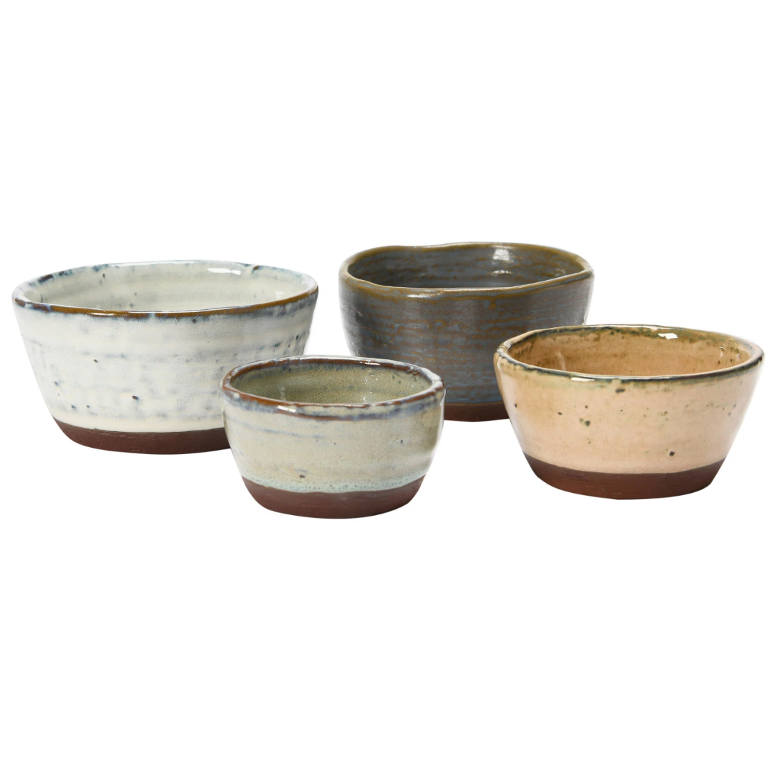 Rustic Stoneware Nesting Bowls, Set of 4