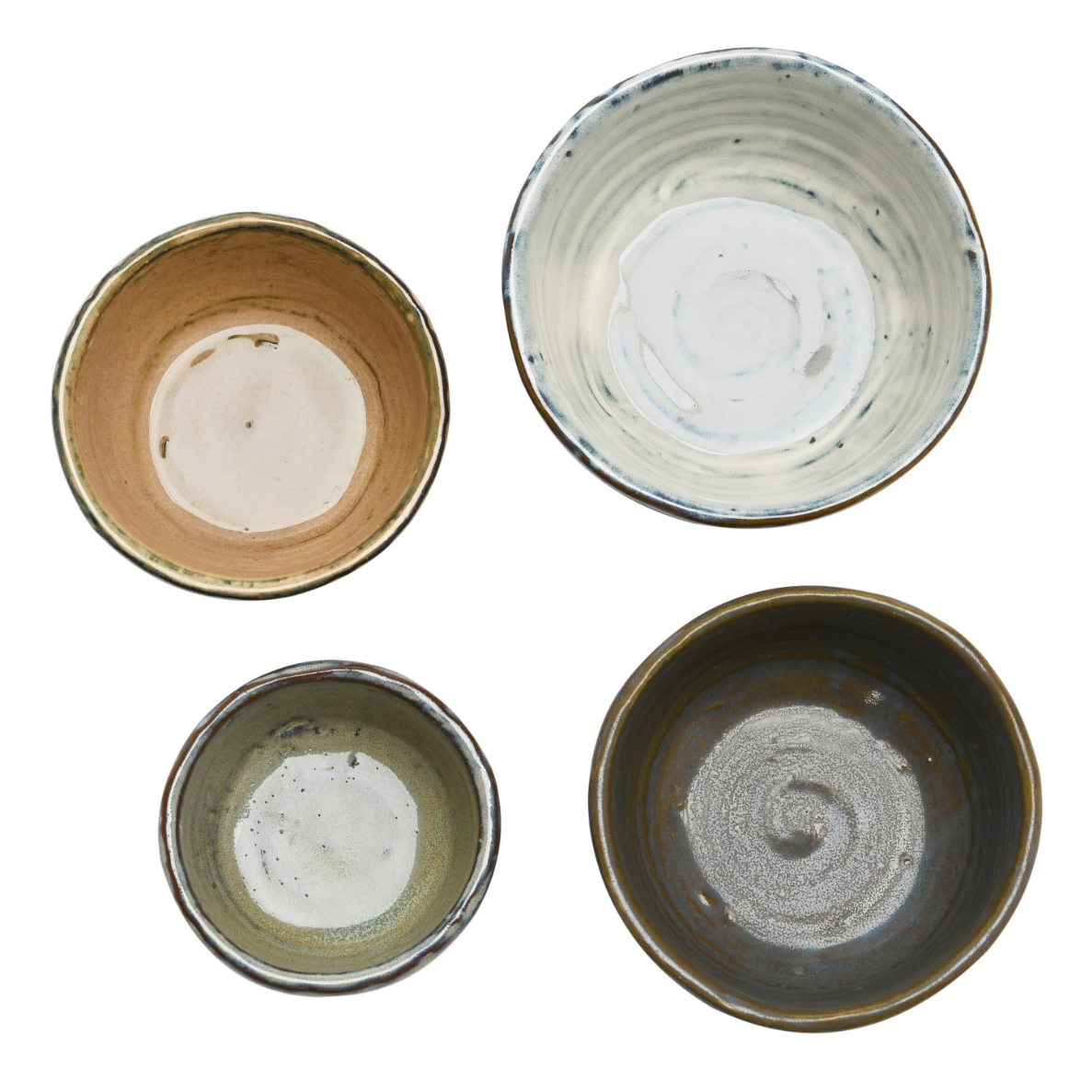 Rustic Stoneware Nesting Bowls, Set of 4
