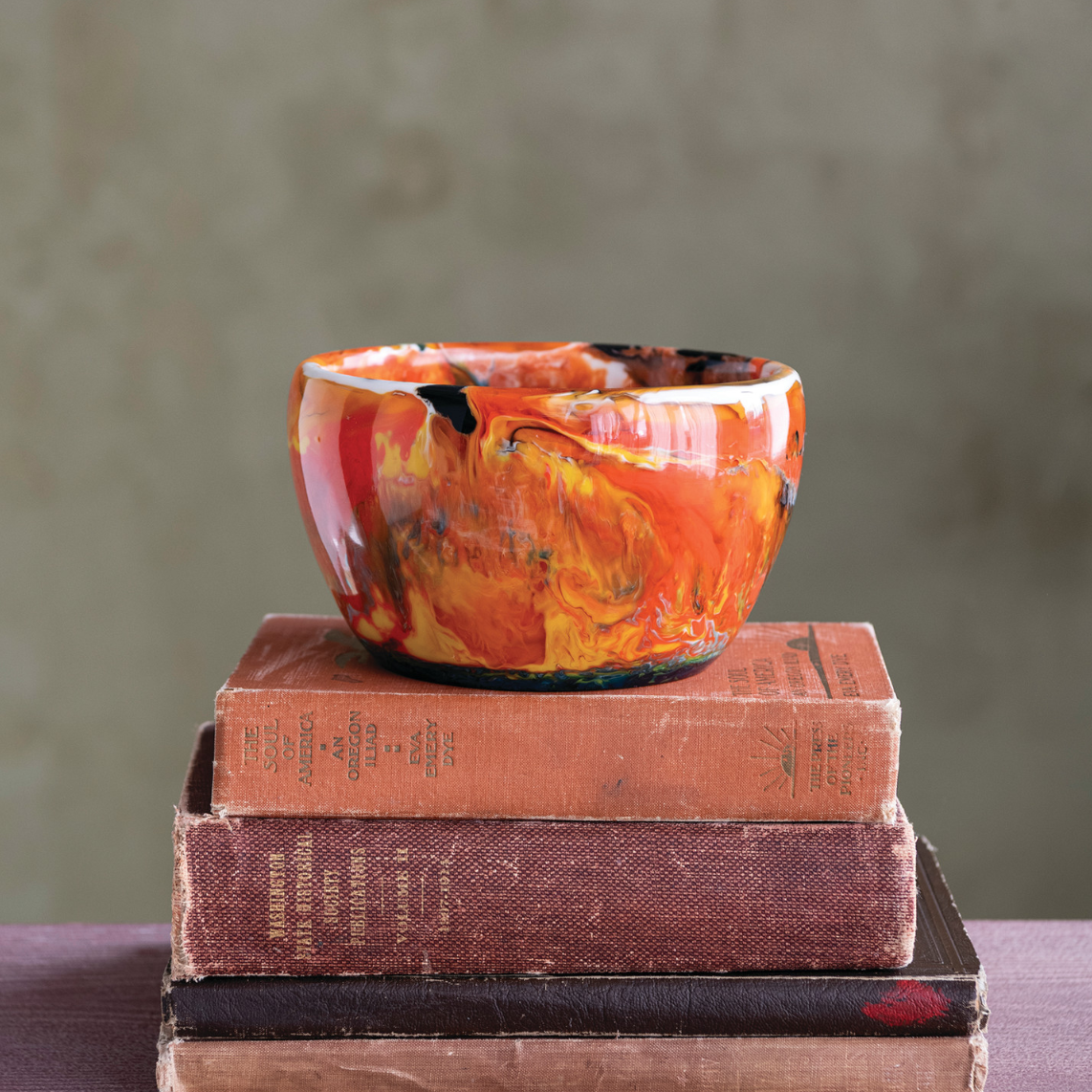 Marbled Sunset Resin Bowl