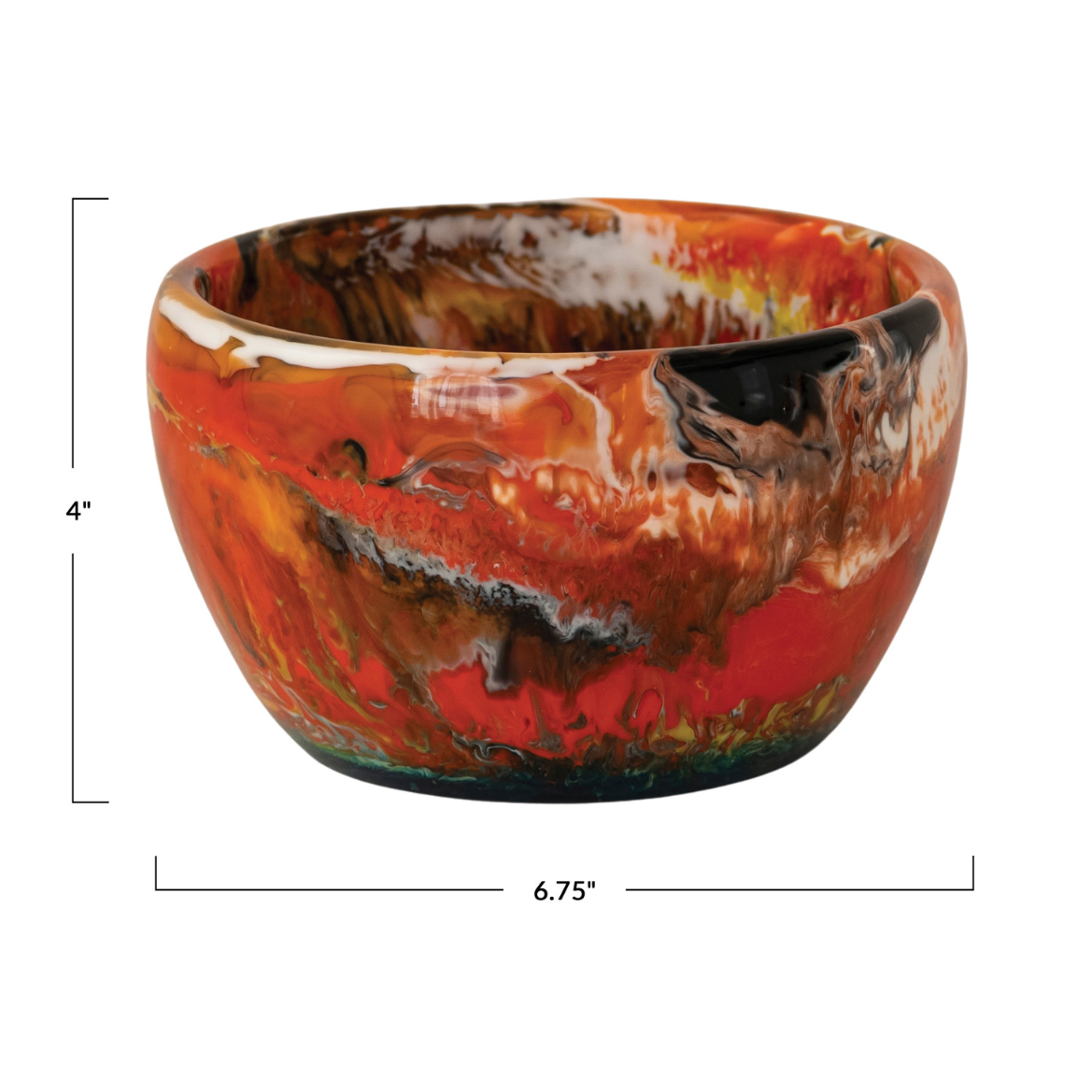 Marbled Sunset Resin Bowl