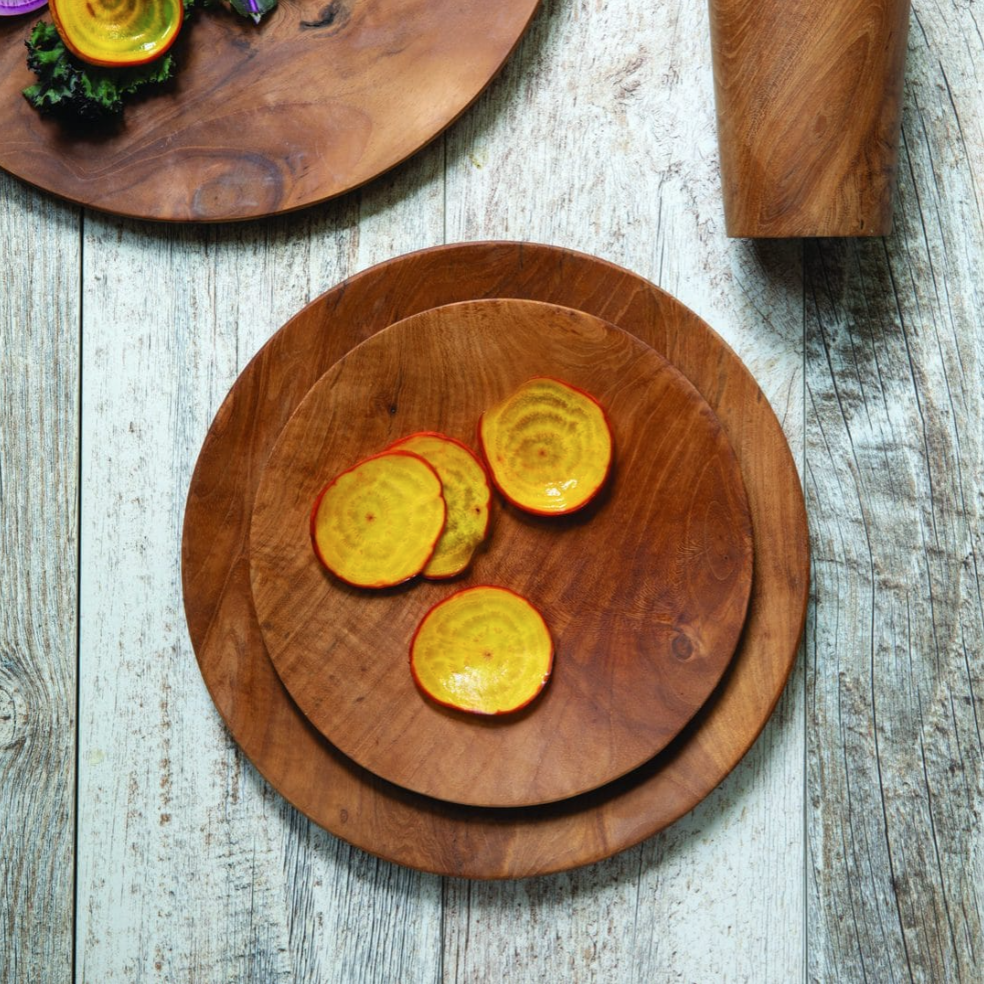 Teak Round Plate