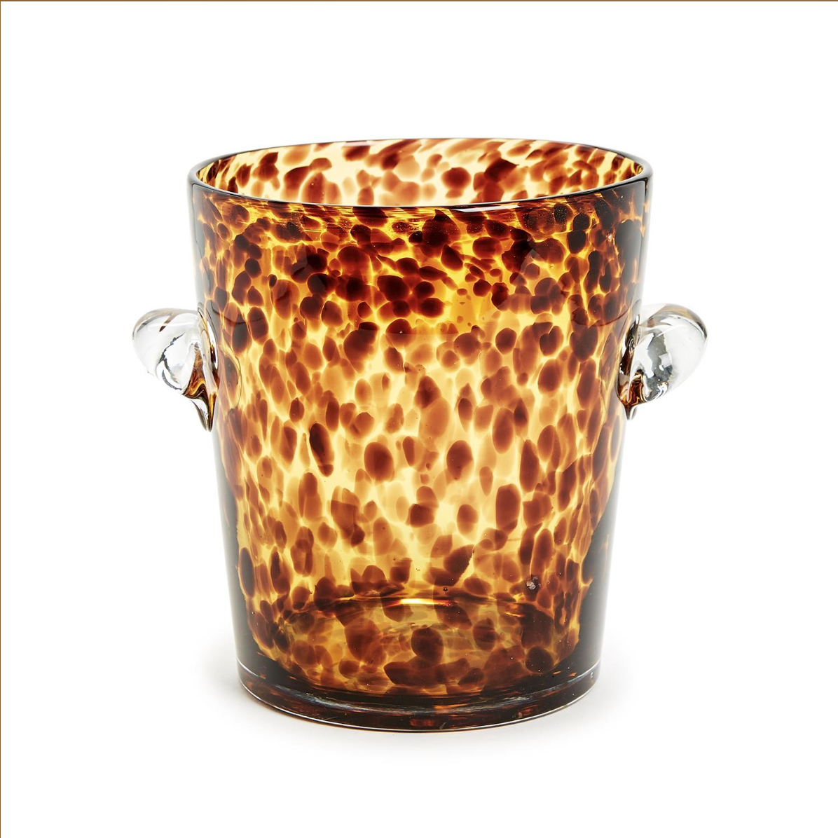 Tortoise Print Glass Ice Bucket