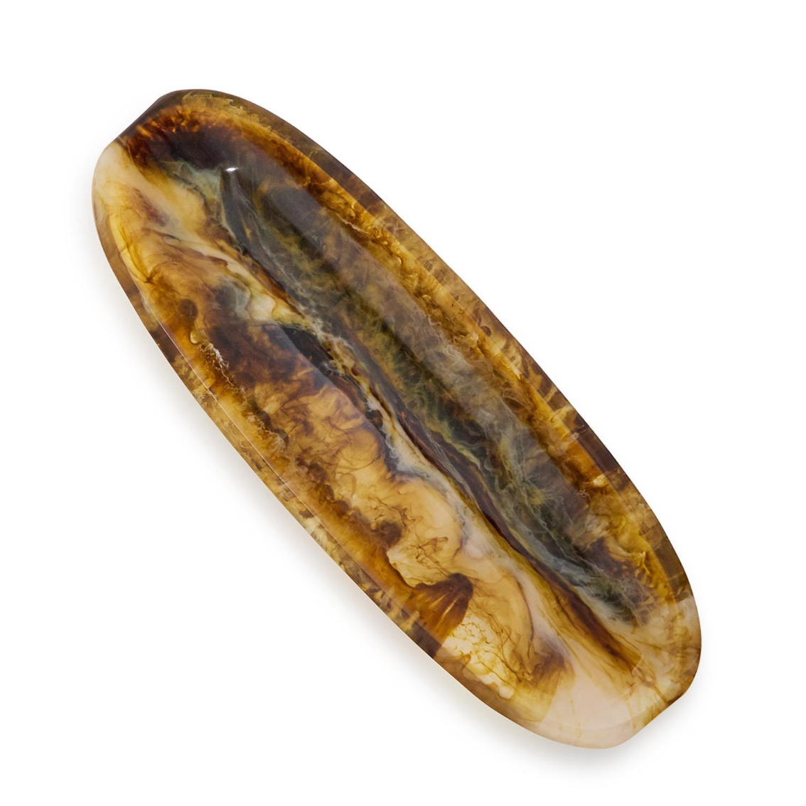 Tortoise Resin Oval Tray