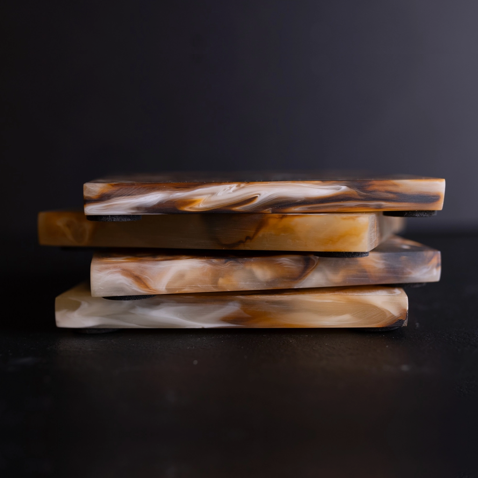 Tortoiseshell Square Coasters, Set of 4