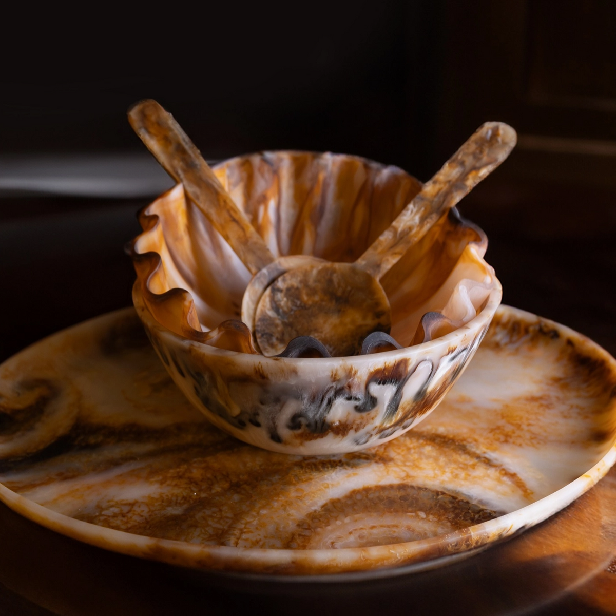 Tortoiseshell Salad Servers