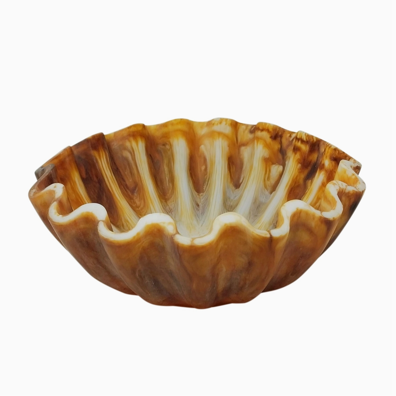 Tortoiseshell Ruffled Salad Bowl