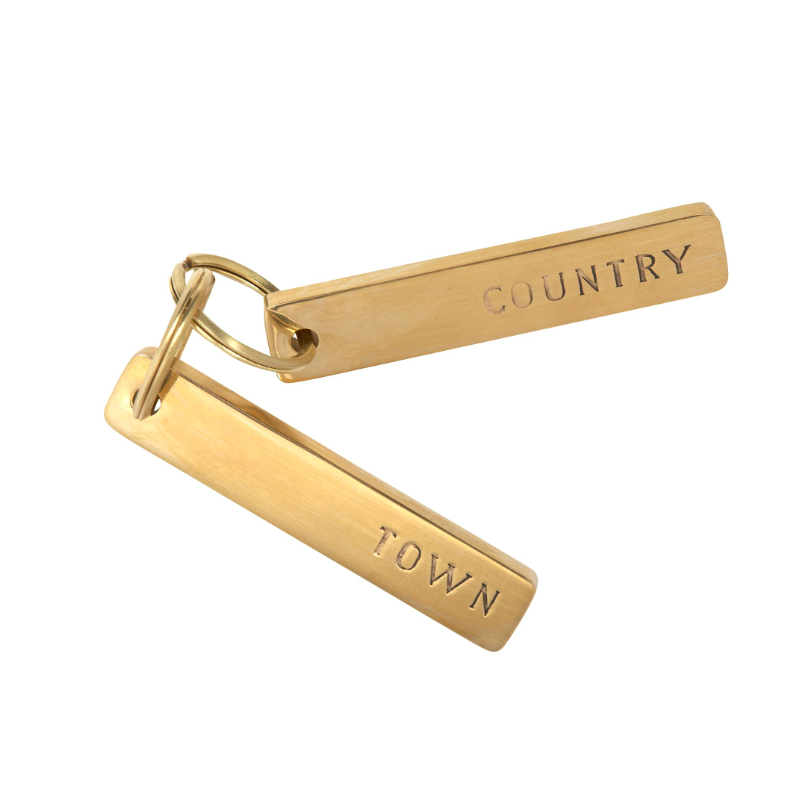 Brass Town & Country Keychain