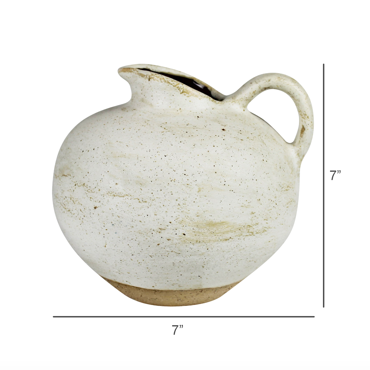 Umbria Ceramic Vase, White Round Pitcher