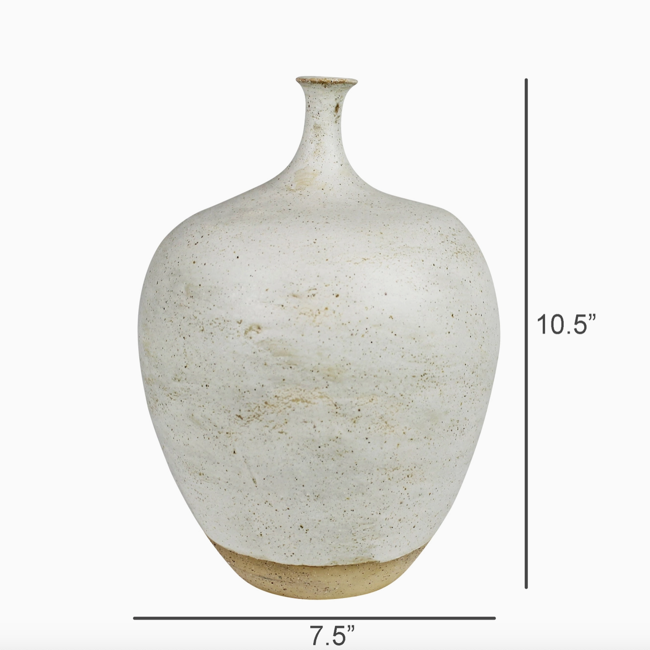 Umbria Thin Neck Ceramic Vase, White