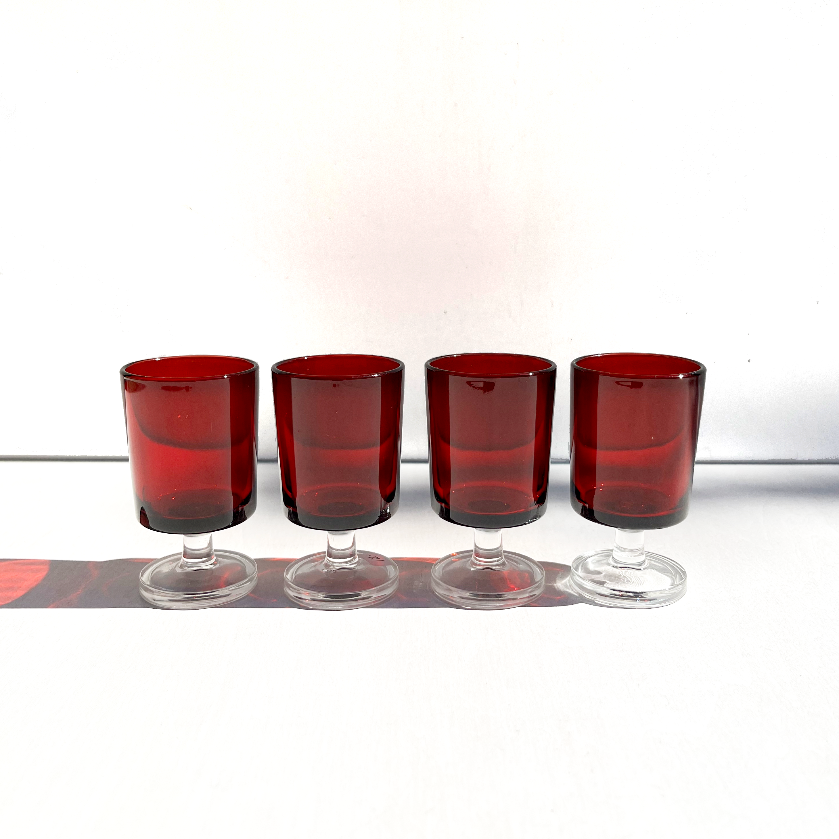 Vintage Burgundy Schnapps Glass