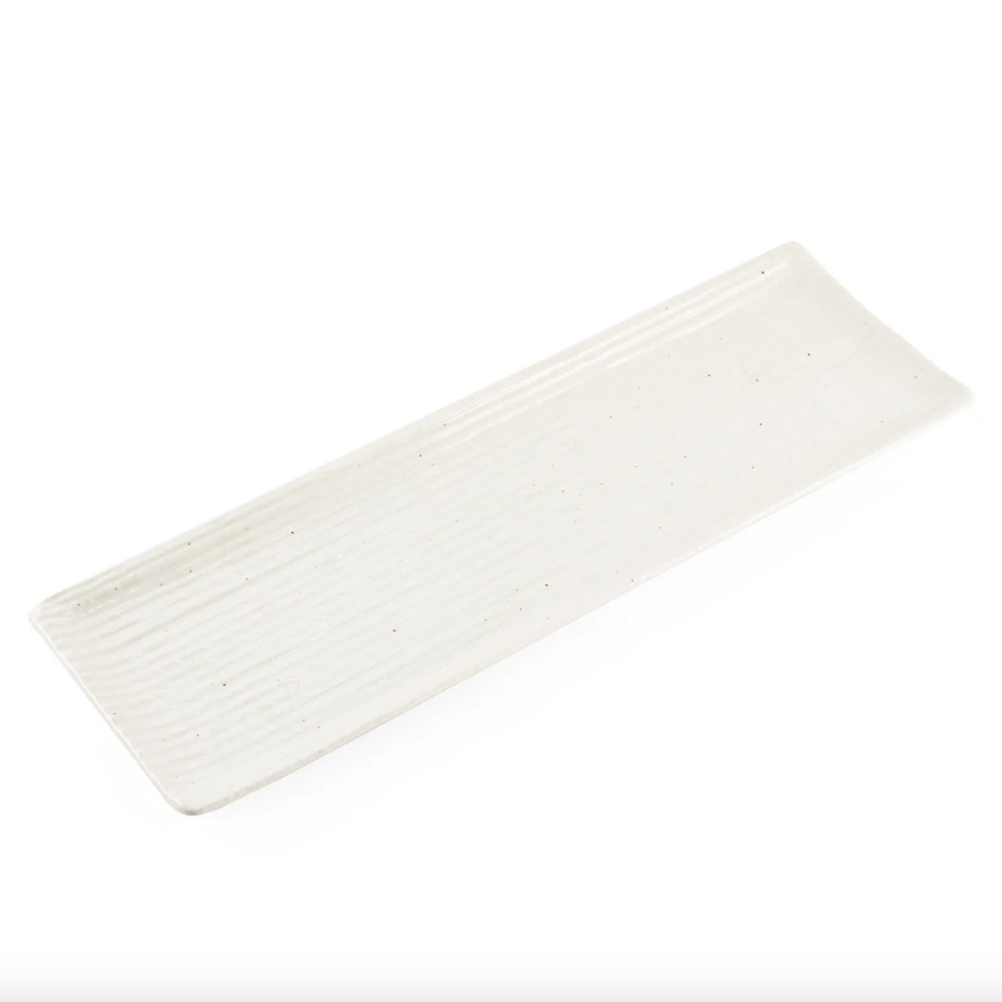 Long Ridged Rectangle Plate, White