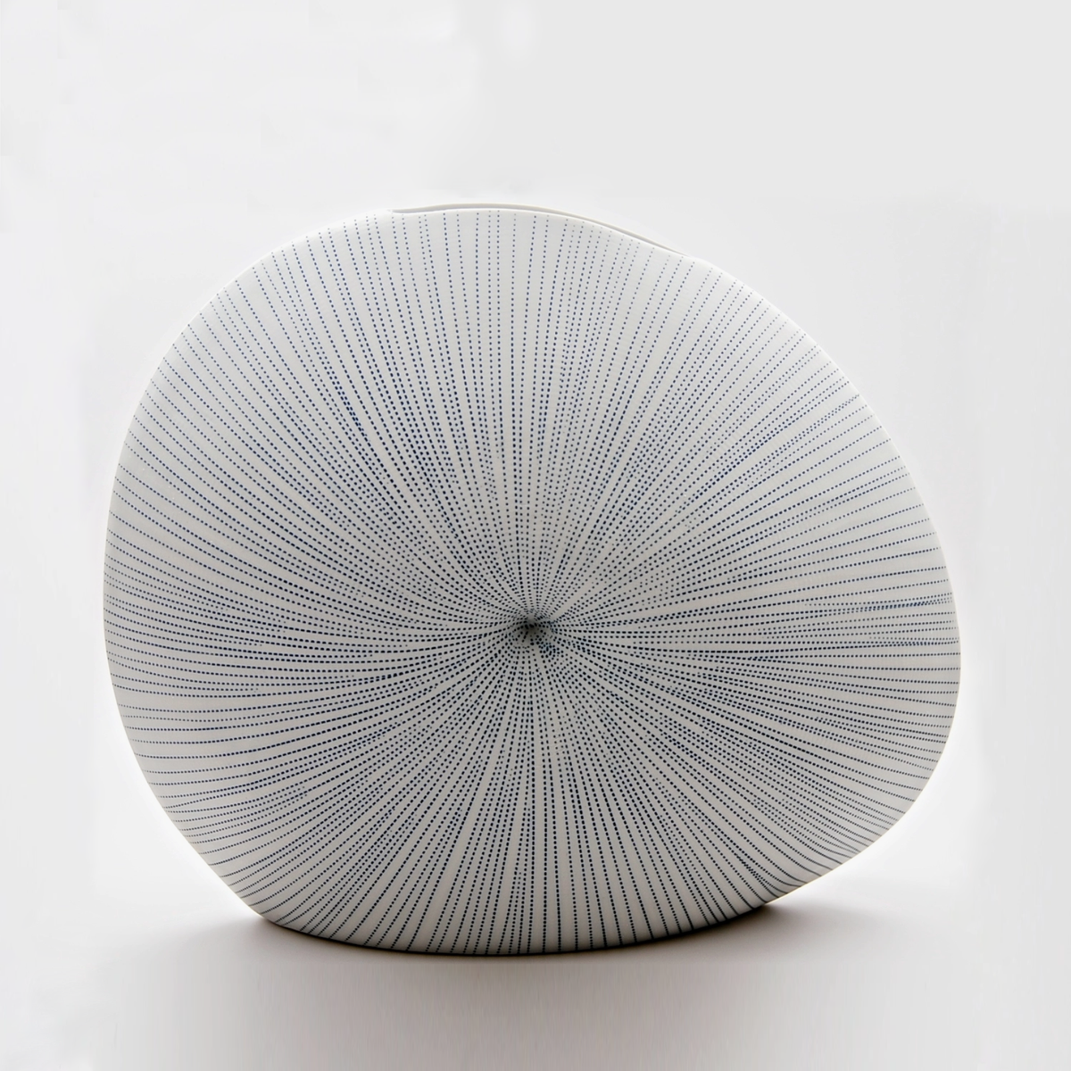 Handmade Seashell Vase, Blue Dots, XL