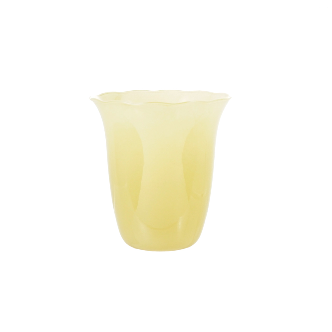 Yellow Scalloped Glass Tumbler