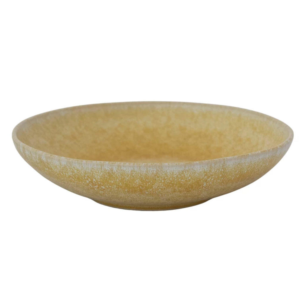 Yellow Shallow Serving Bowl