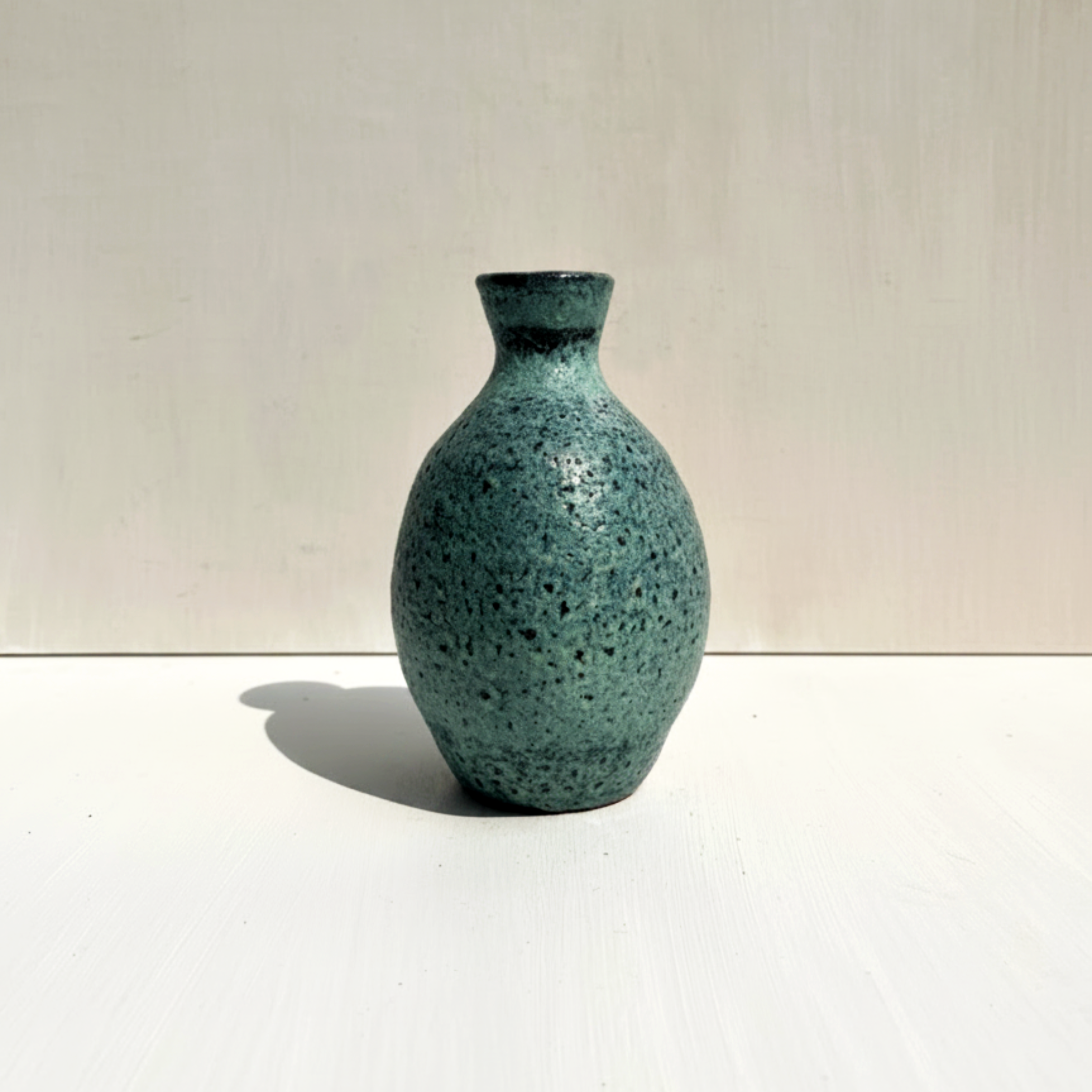 Textured Turquoise Bud Vase