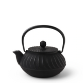 Wave Cast Iron Teapot, Black