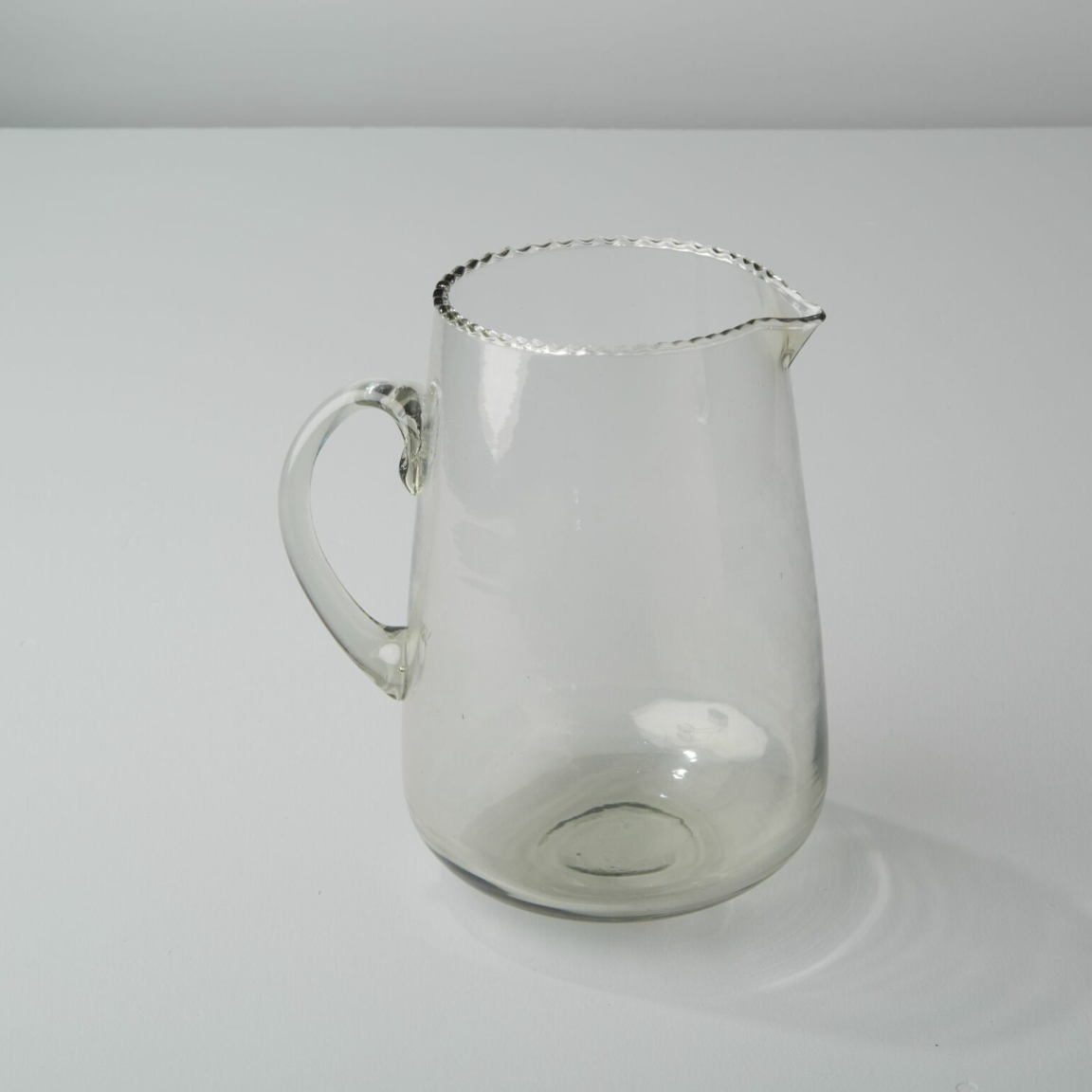 Glass Pitcher with Ruffled Edge
