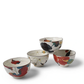 Autumn Bloom Rice Bowls, Set of 4