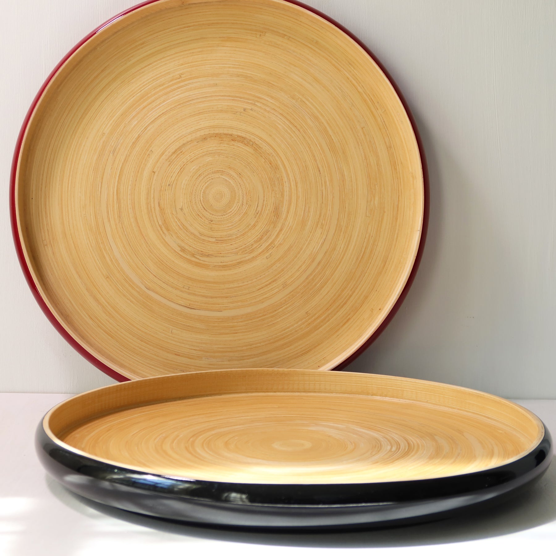 Bamboo Serving Tray in Lacquer, Medium