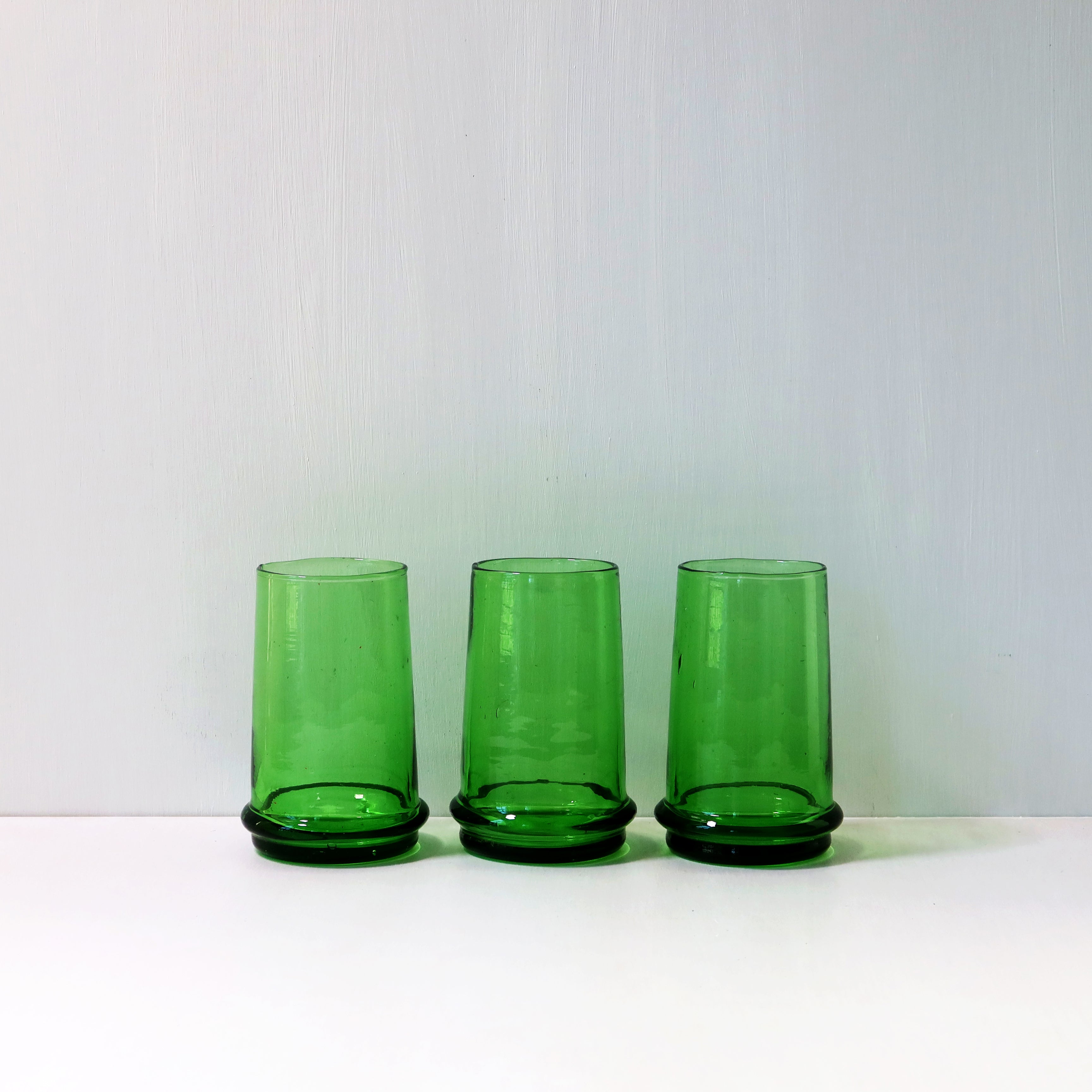 Moroccan Green Tapered Glass Tumbler, Large