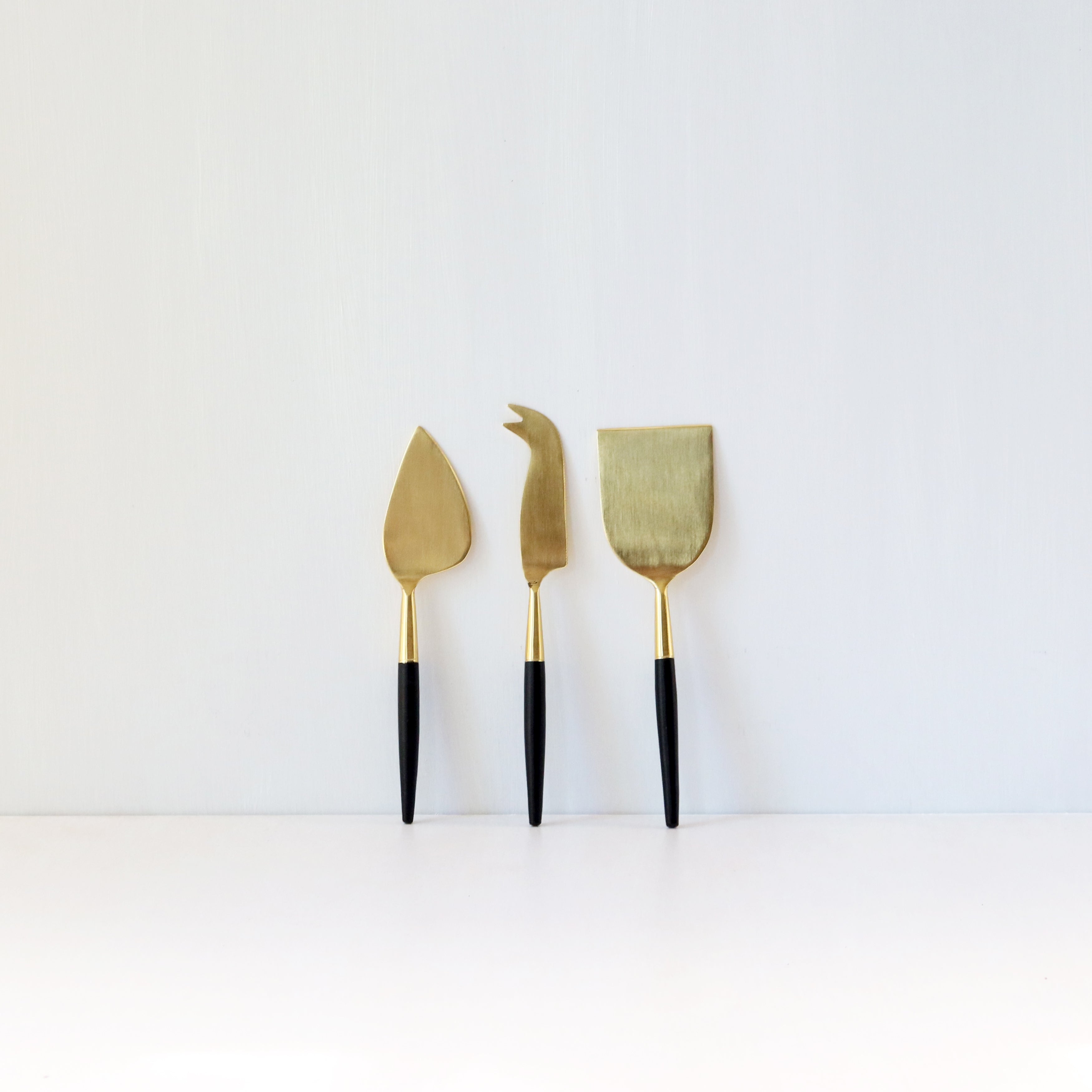 Cheese Servers in Black and Gold, Set of 3