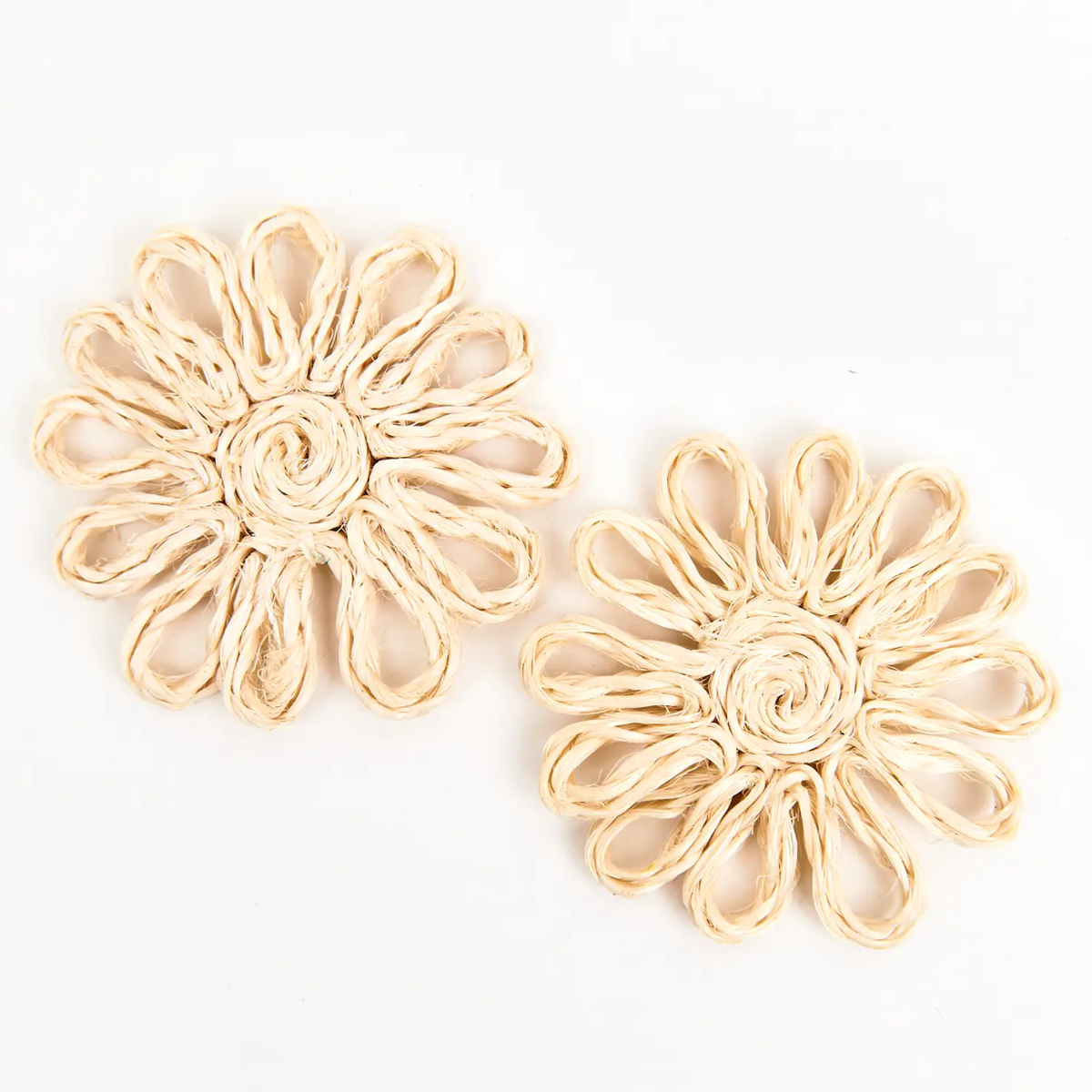 Flower Coasters in Abaca, Set of 2
