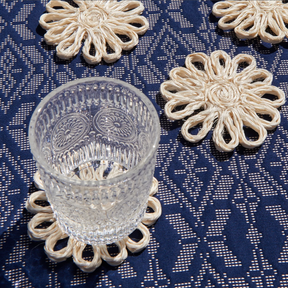 Flower Coasters in Abaca, Set of 2