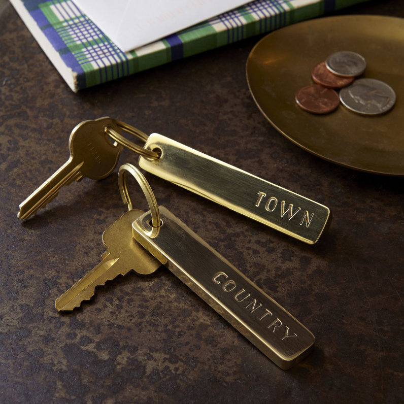 Brass Town & Country Keychain