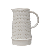 Embossed Stoneware Hobnail Pitcher
