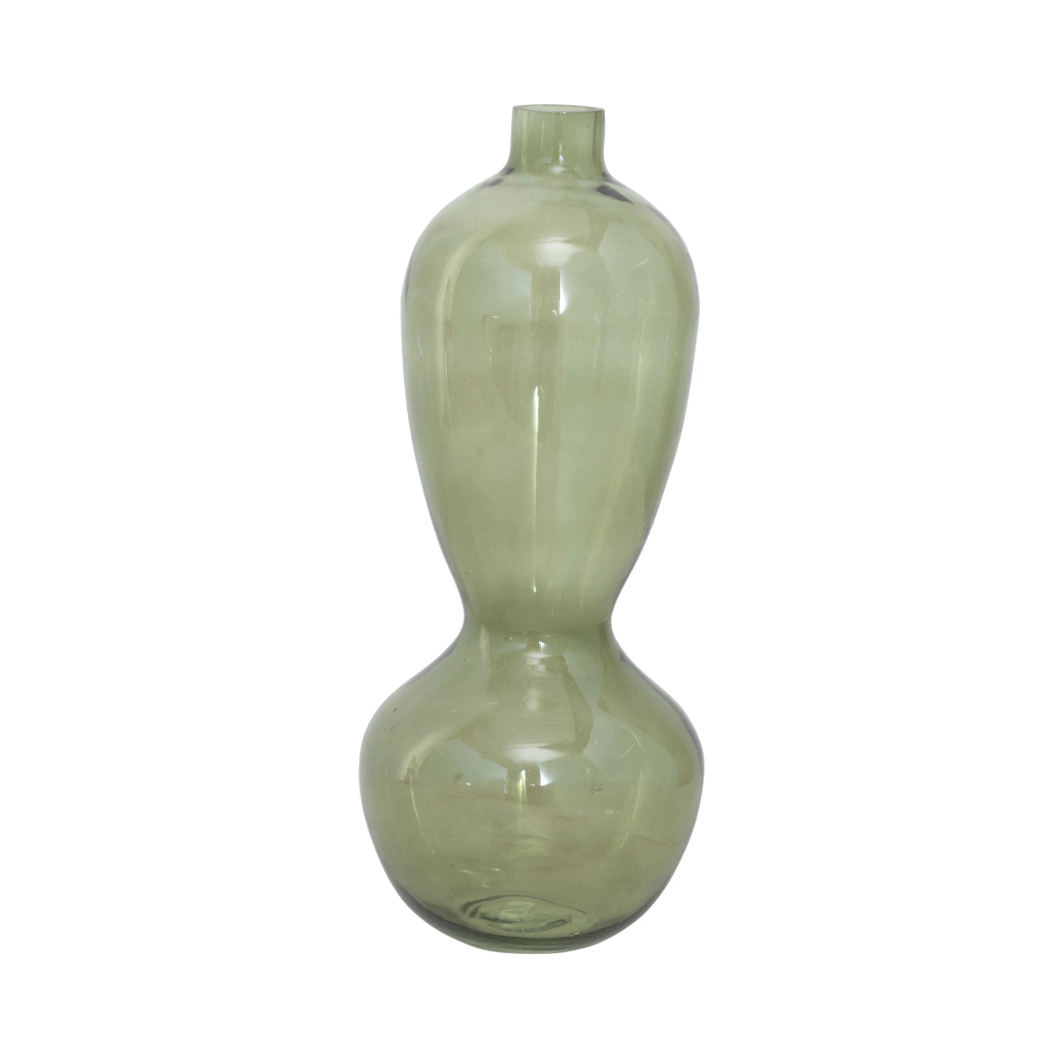 Lobed Green Glass Vase