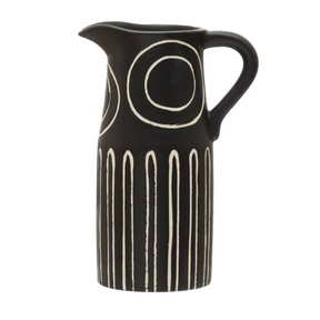 Debossed Stoneware Pitcher
