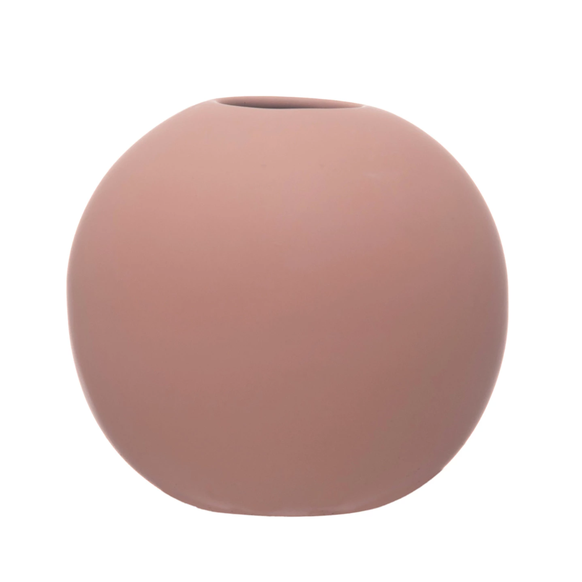 Round Pink Stoneware Vase, Small