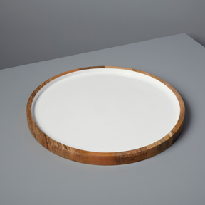 Wood & Enamel Round Platter