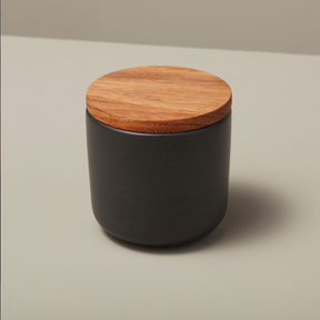 Stoneware Canister, Black