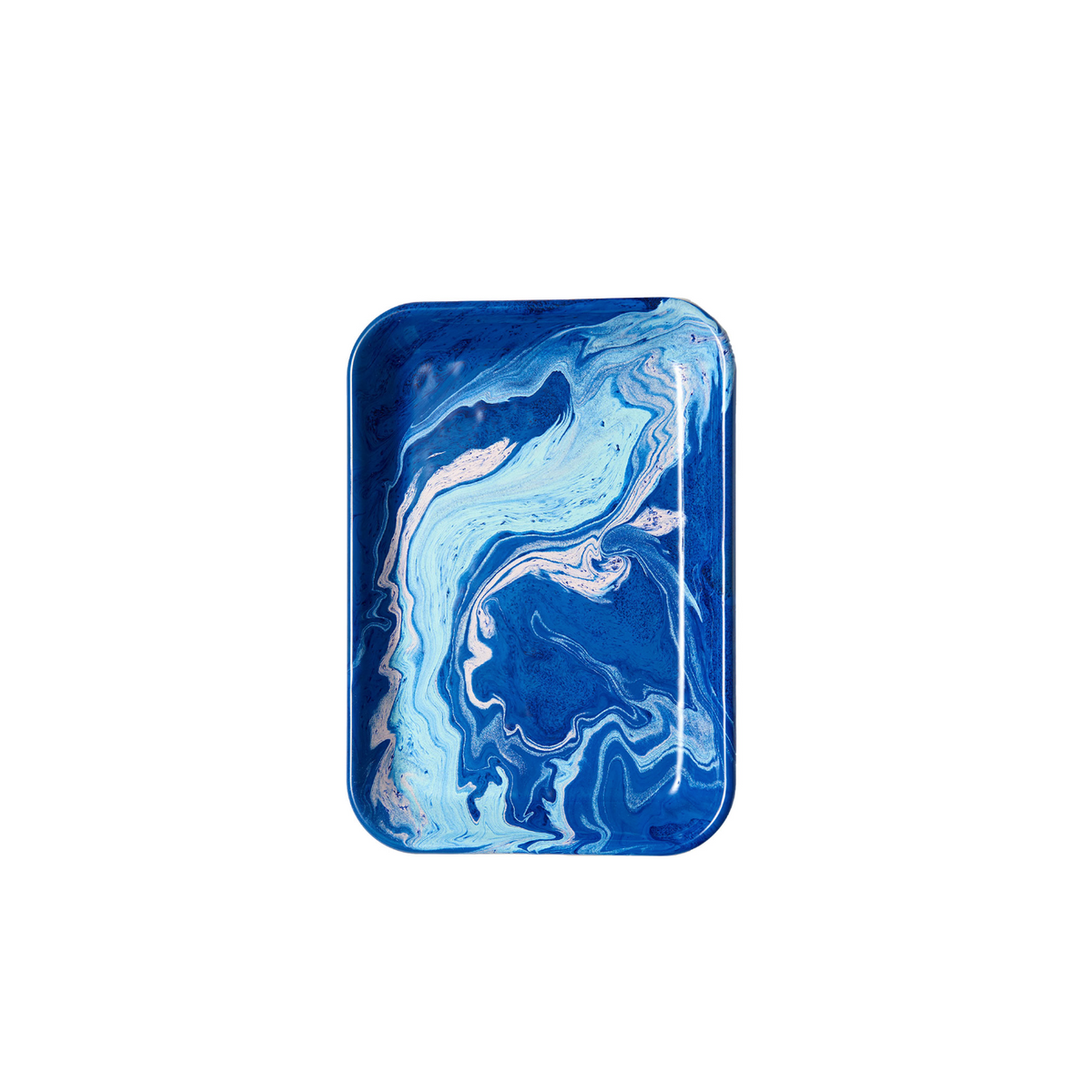 Multi Swirl Rectangle Enamel Tray