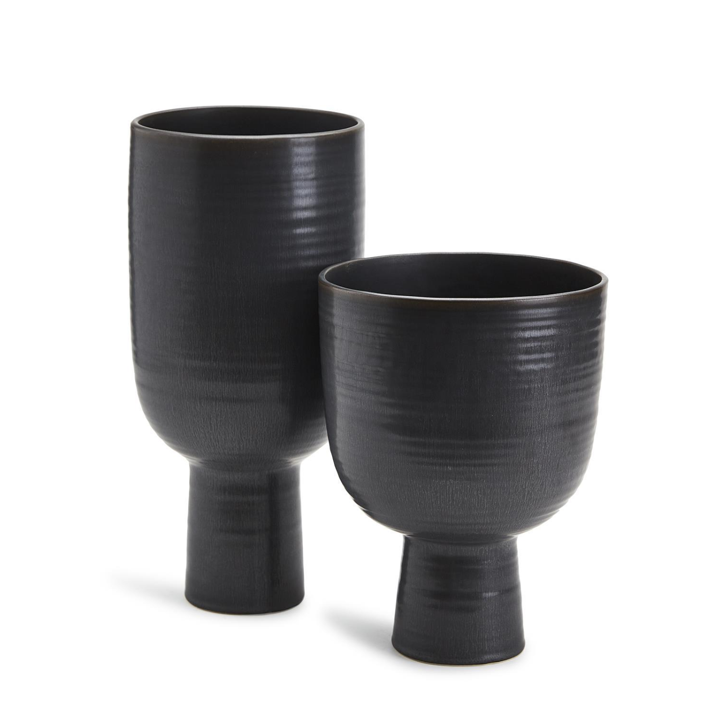 Black Glazed Pedestal Vase