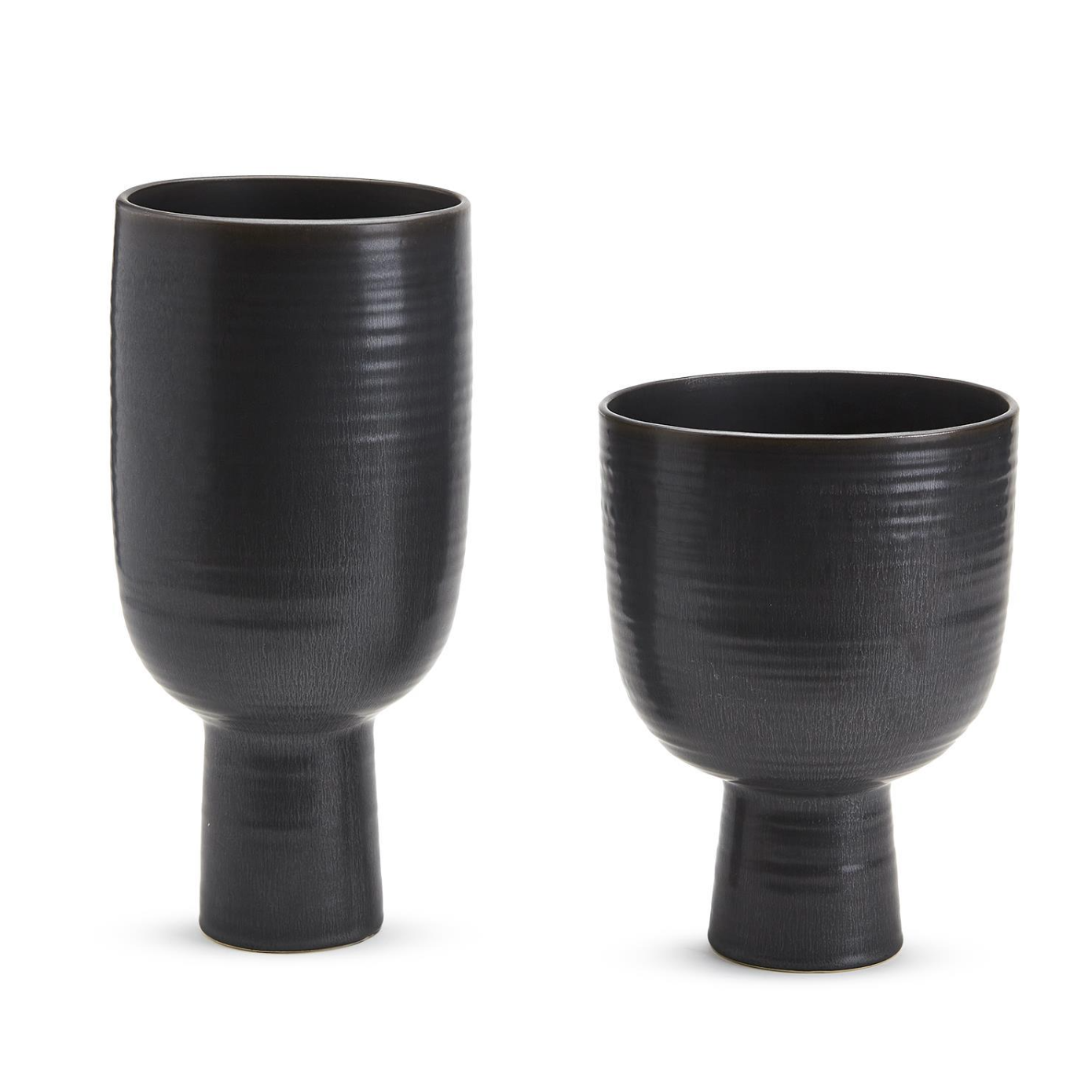 Black Glazed Pedestal Vase