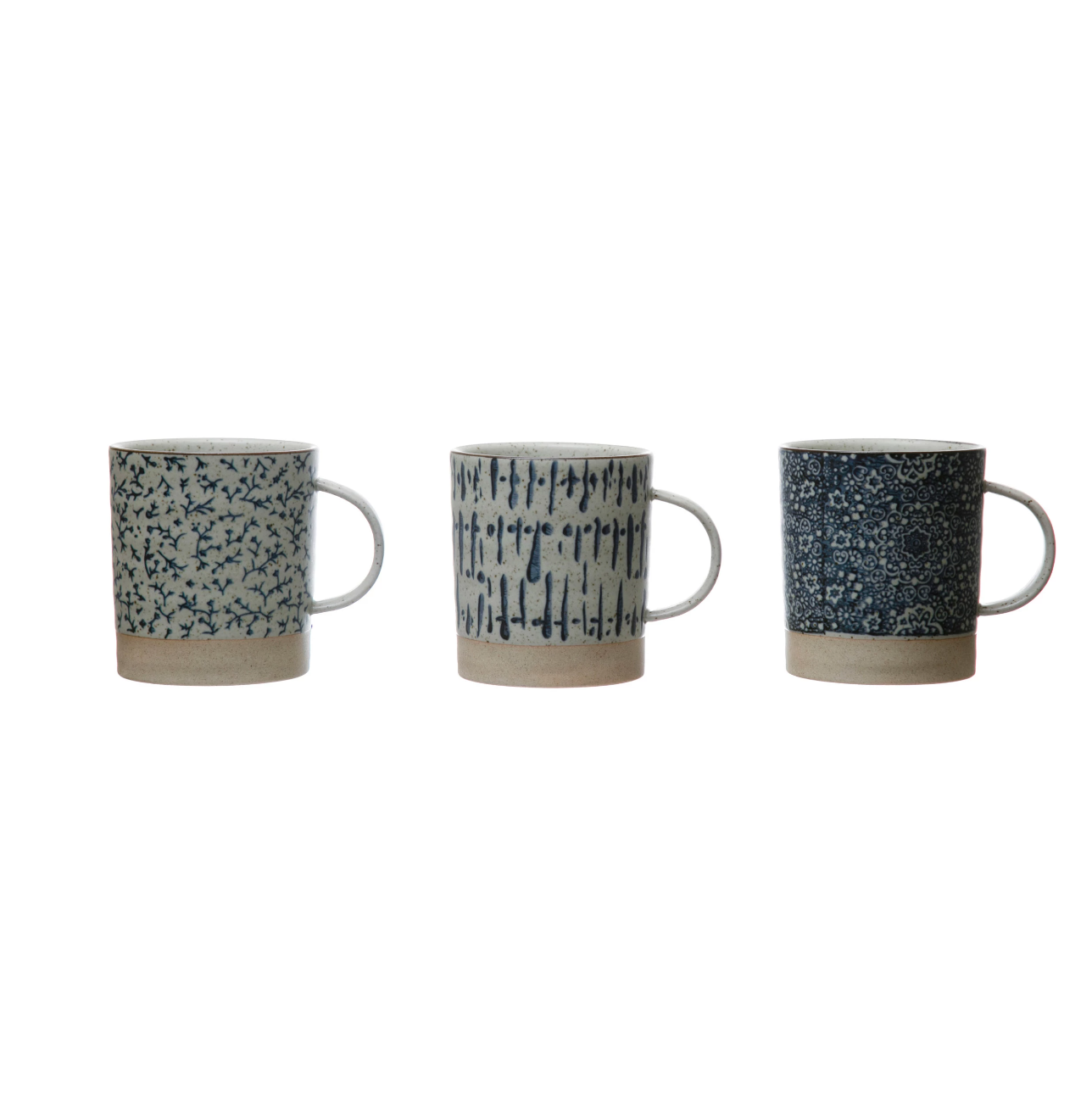 Hand Stamped Jumbo Stoneware Mugs